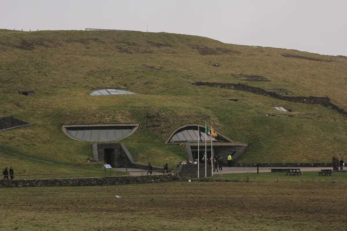 The Cliffs of Moher visitor centre set into the hillside, the stop on Cliffs of Moher tours from Dublin, Ireland